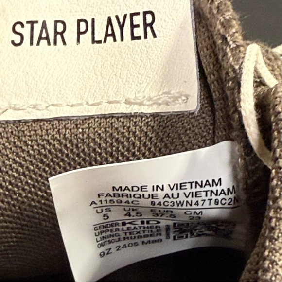 New Converse Star Player 76 Suede Low GS 'ENGINE SMOKE' Brown Black Size 5M/6.5W - Picture 7 of 12